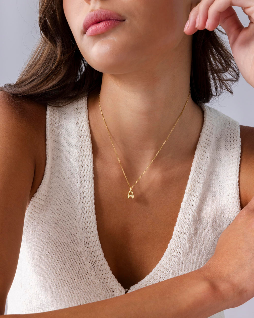 PAVOI 14K Yellow Gold Plated Dainty Chunky Bubble Initial Letter Pendant Necklace for Women - Alphabet Necklace - Letter J