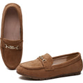 XRKJ Loafers for Women Comfortable Slip On Flats with Memory Foam Insole for Daily Wearing (Tan 6.5)