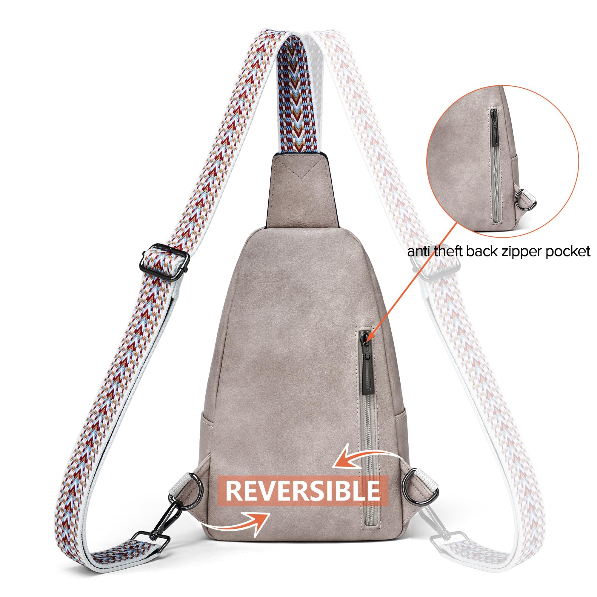 Mroede Sling Bag Crossbody Bags for Women Small Cross Body Bag Fanny Packs Chest Sling Purse for Daily Travel Leisure Sport