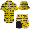 Wdpsuxin Mens Sunglasses Rubber Duck 2 Piece Short Set Hawaiian Button Down Shirt And Compression Liner 2 In 1 Shorts Sets With Bucket Hats Large