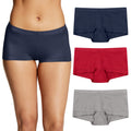 Maidenform Women's Underwear Boy Shorts Pack, 3-Pack, Microfiber Boy short Underwear Women Pack, Coverage Panties for Women
