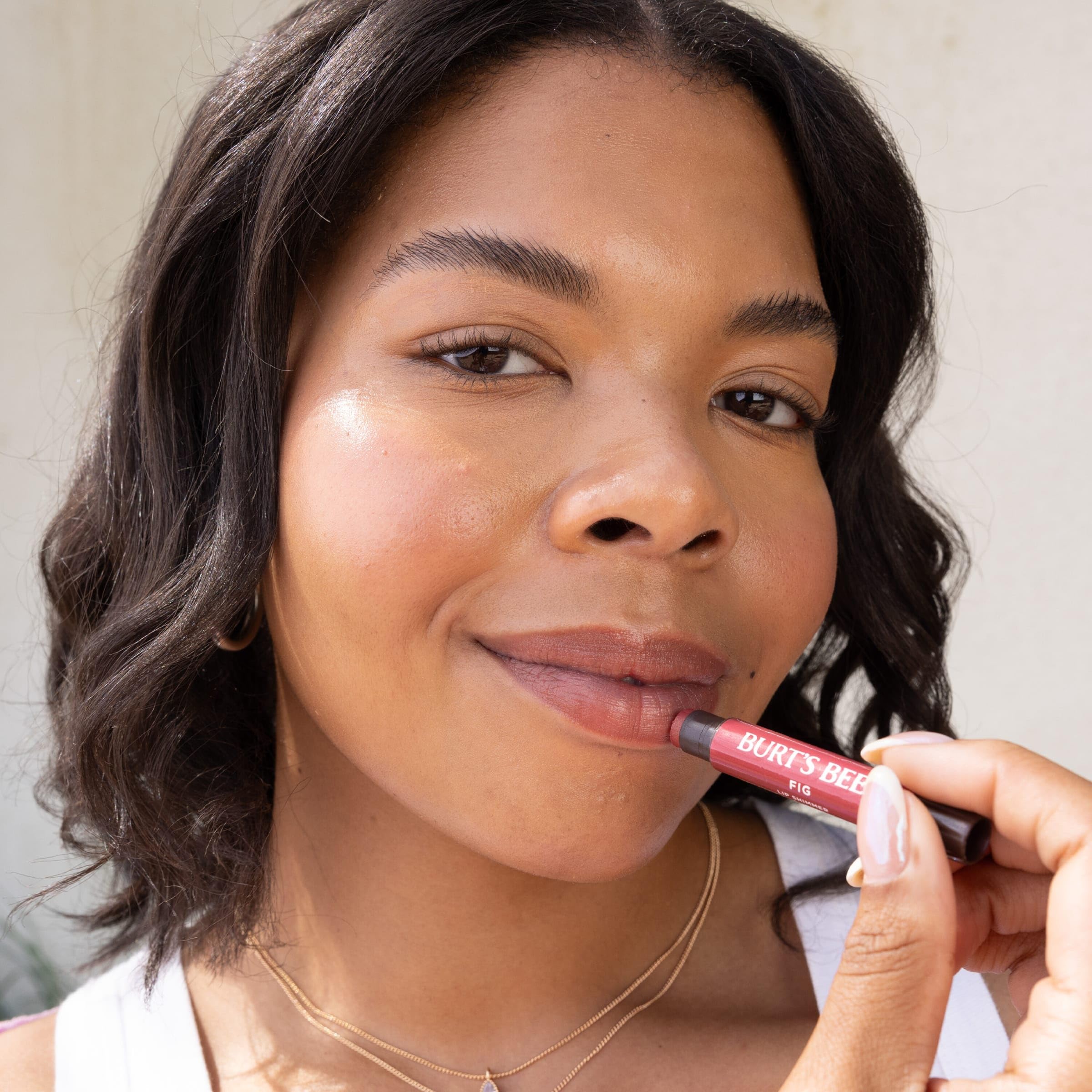 Burt's Bees Shimmer Lip Tint Set for Valentine's Day Gifts, Tinted Lip Balm Stick, Moisturizing for All Day Hydration with Natural Origin Glowy Pigmented Finish & Buildable Color, Champagne (4-Pack)