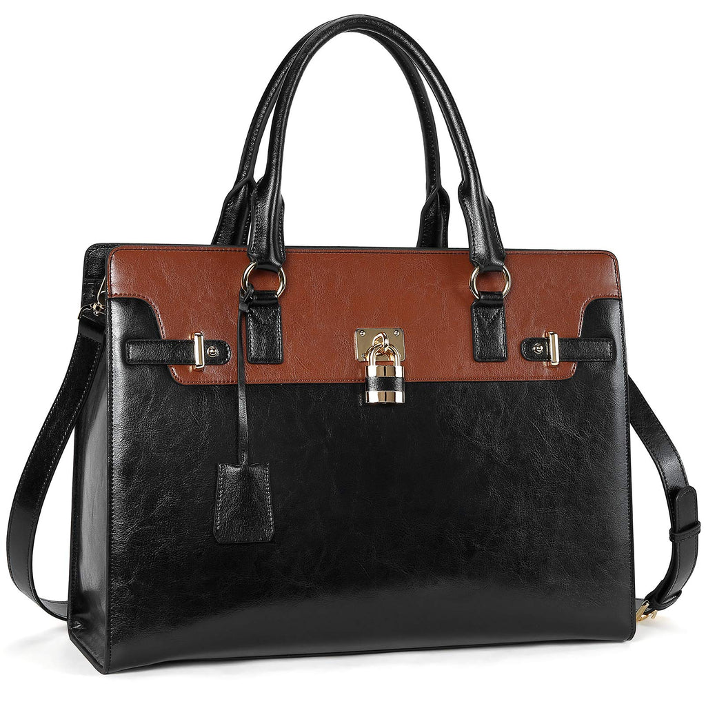 BOSTANTEN Briefcase for Women Laptop Bag for Women 15.6 Inch Computer Bag Leather Tote Designer Work Purse Stylish