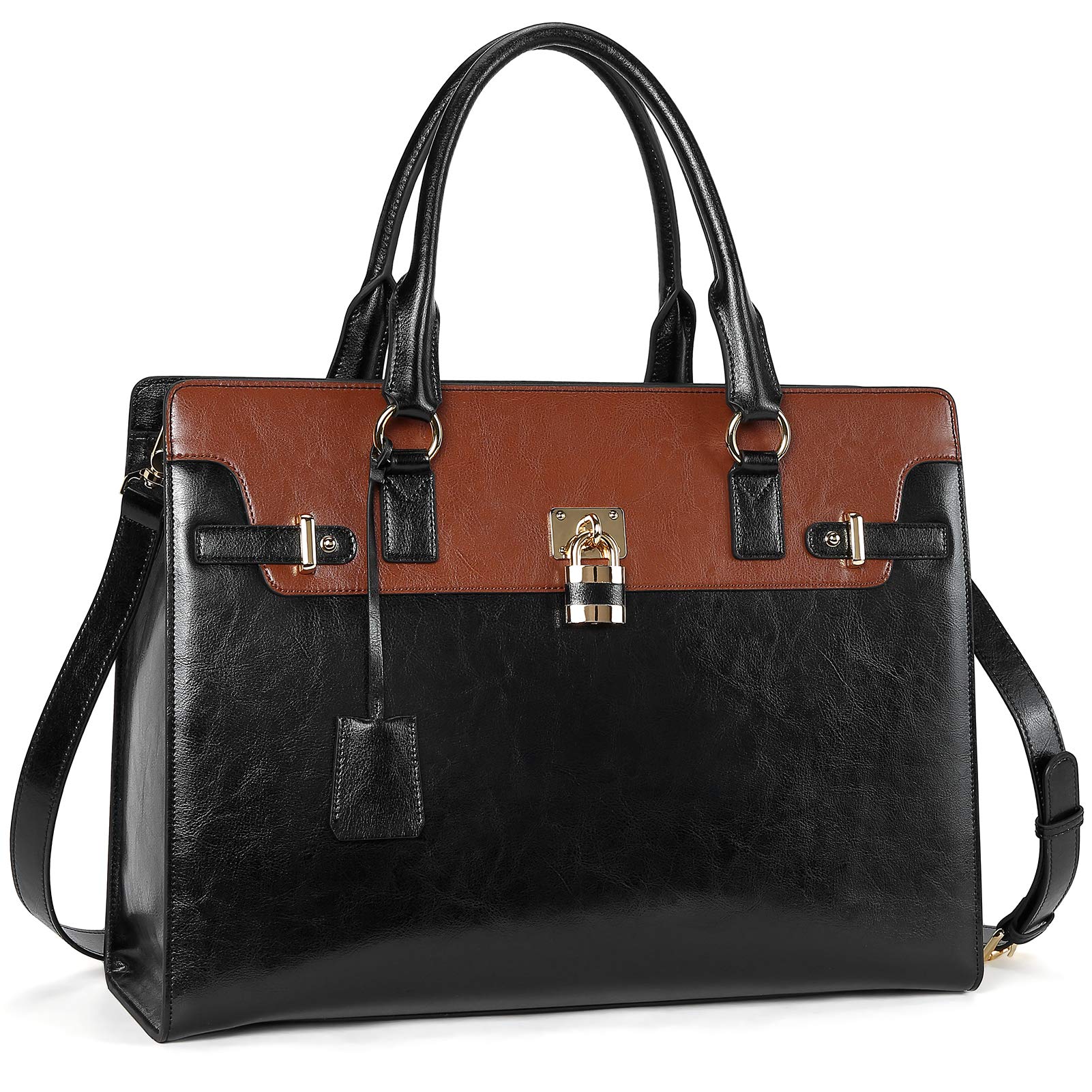 BOSTANTEN Briefcase for Women Laptop Bag for Women 15.6 Inch Computer Bag Leather Tote Designer Work Purse Stylish