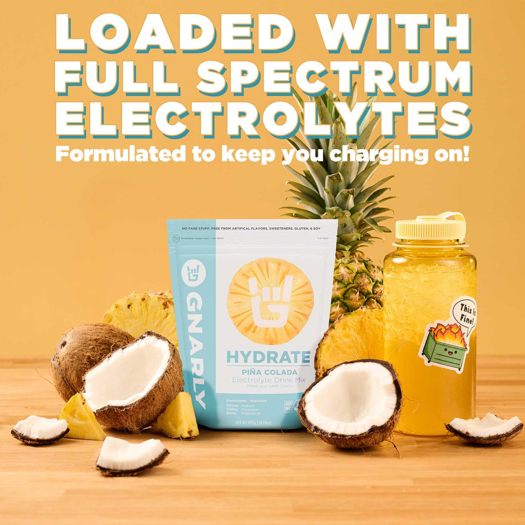 Gnarly Nutrition Hydrate Electrolyte Powder – Pina Colada Exercise Hydration Drink Mix – NSF Contents Certified – Electrolyte Solution, Performance & Recovery – Pina Colada, 14.10 oz