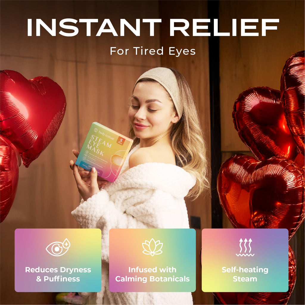 Body Restore Heated Eye Mask for Dry Eyes 30 Pack – Self Heating Warm Compress, Valentines Day Gifts for Her and Him, Birthday Gifts for Women and Men, Stye Eye Treatment, Relaxation – Variety