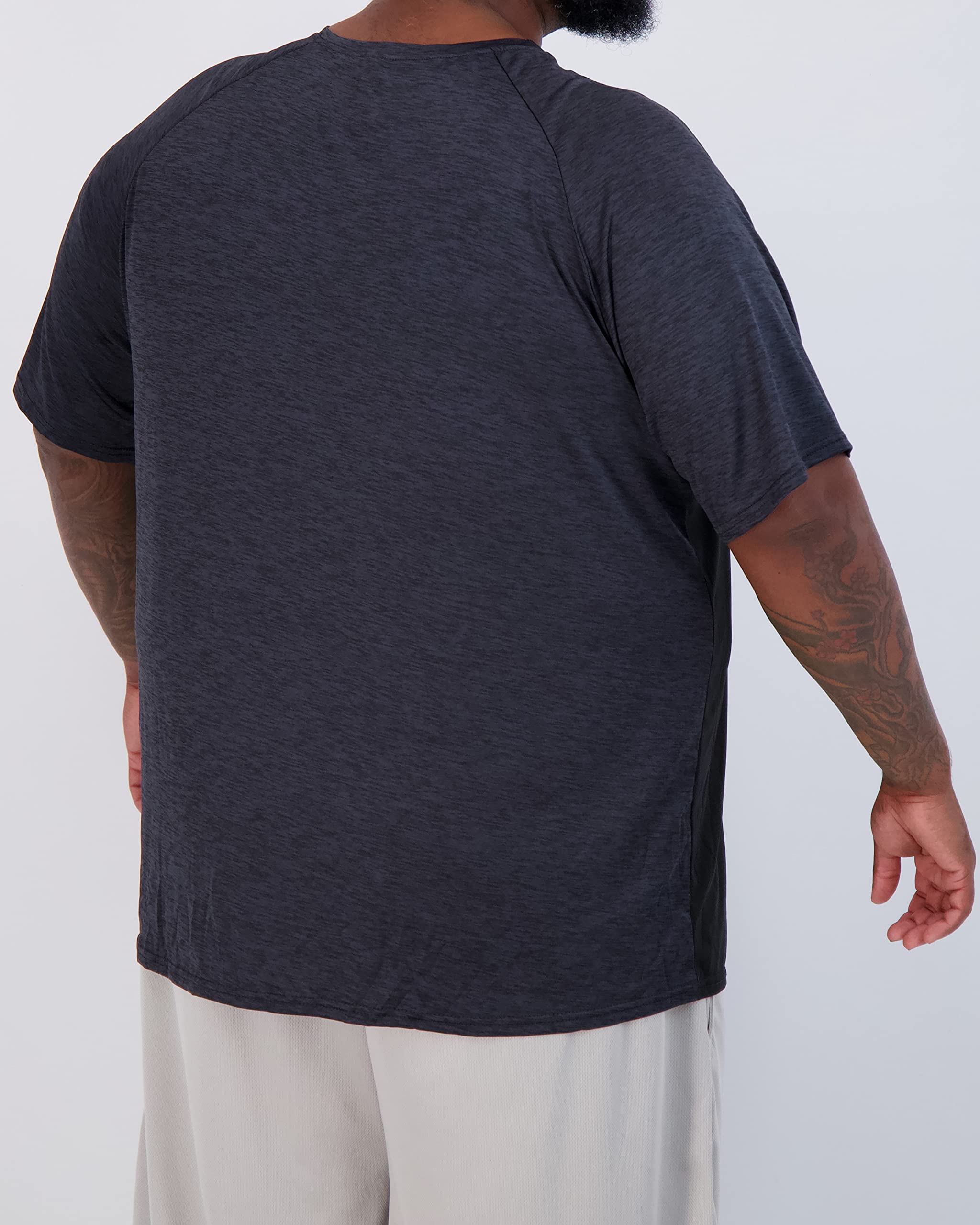 Real Essentials 3 Pack: Men’s Big & Tall Short Sleeve Dry Fit Crew Neck T-Shirt - Gym Workout Athletic Running Tee, Set 6, 4X, Pack of 3