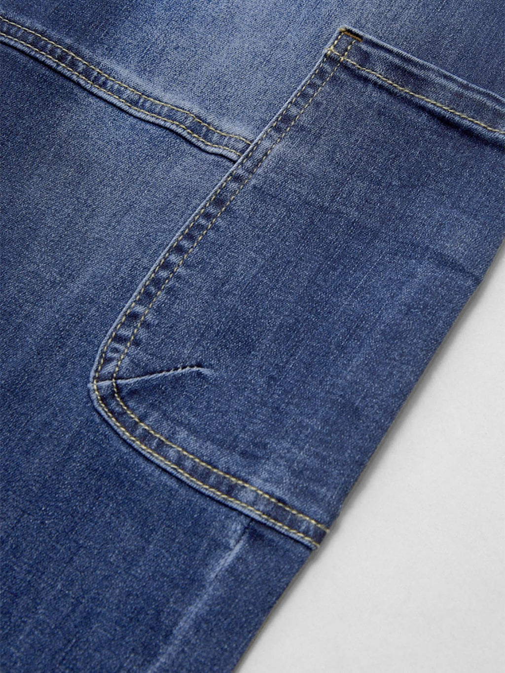 Flamingals Straight Leg Button Fly Jeans for Women Multi Pocket Mid Rise Jeans Without Belt Barrel Pants 27" Inseam Mid Blue L