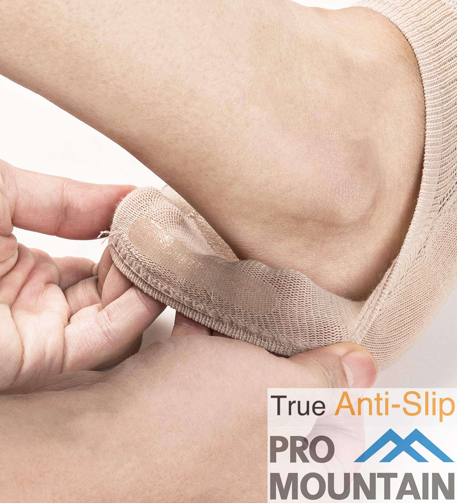 Pro Mountain Thin No Show Socks Women Seamless Wide Toe Box For Health Size S Beige 6 Pack Liner Thin Footies Casual Sneakers Loafer Flats US Shoe 6-8