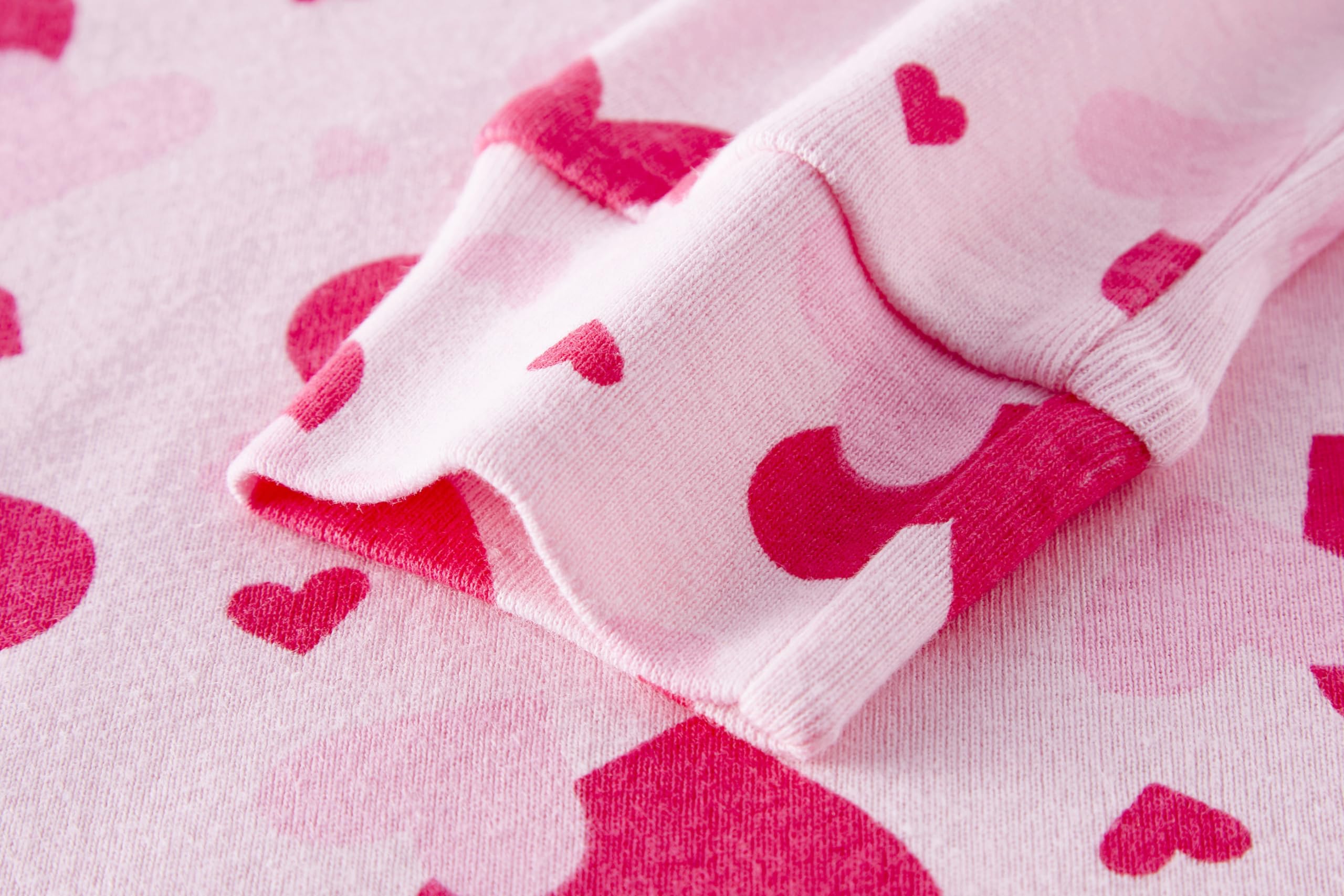 Family Feeling Little Girls Pajamas Valentines Day Long Sleeve Love Cotton Pyjamas Pink Kid Pjs Size 5