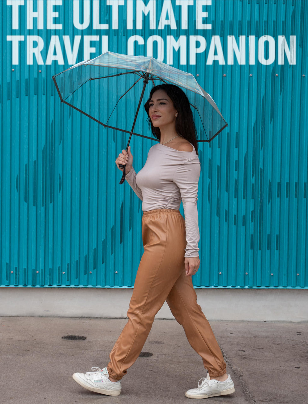 Windproof Travel Umbrella - Compact & Withstands Winds up to 85MPH, Strongest Premium Auto Folding Umbrella for Rain and Sun - Durable, Light & Portable for Women & Men, Fits Backpack & Cars