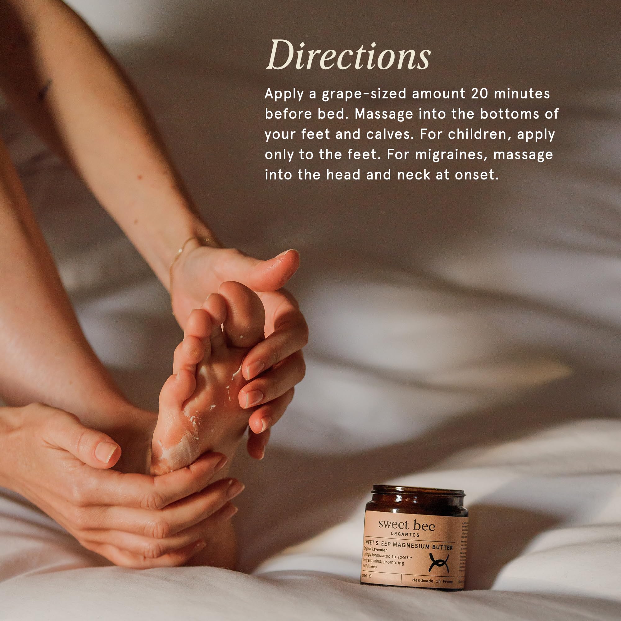 Sweet Bee Magnesium Butter - Soothing Magnesium for Sleep & Relaxation with Shea Butter - Moisturizing Magnesium Balm for Muscle Recovery - Nourishing Magnesium Cream for Sleep - Lavender 120ml