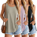 Huukeay 3 Pack Women's Oversized Nursing Tank Tops, 3-Color, Medium