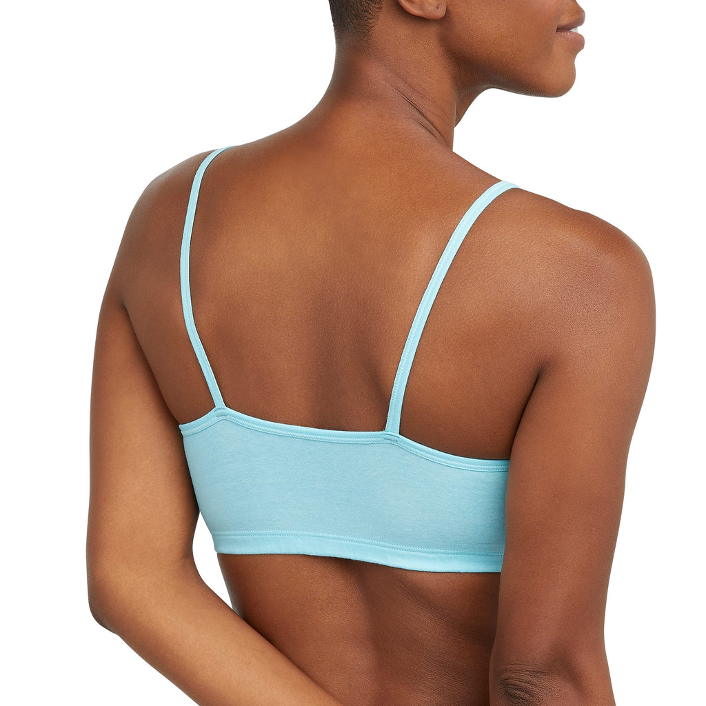 Hanes womens Cotton String Bralette, 3-pack Bra, 3 Pack - Denim Jacket Blue Heather/Concrete Heather/Ultra Blue, Large US