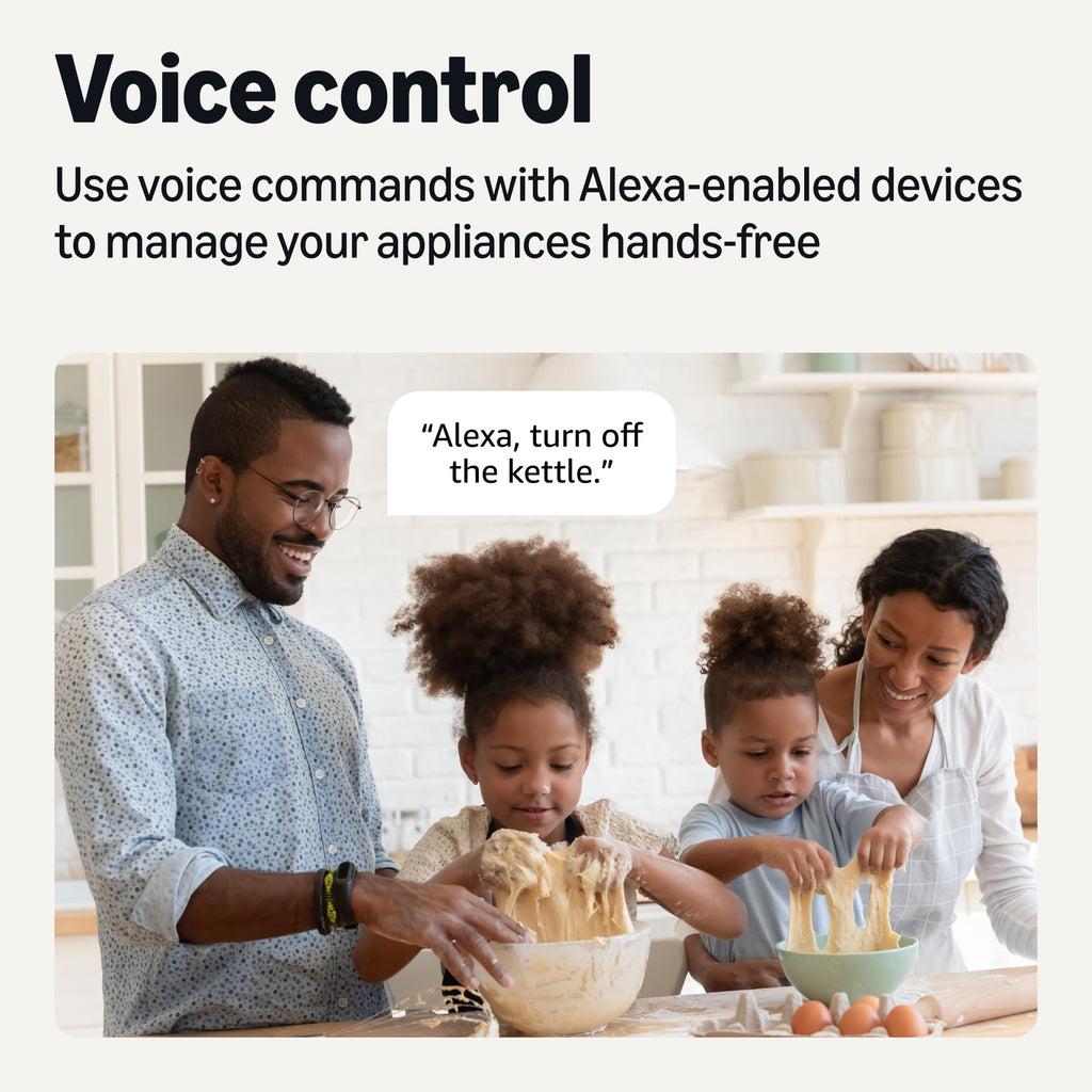 Amazon Basics Smart Plug, Works with Alexa Only, 2.4 GHz Wi-Fi, No Hub Required, 2 Pack, White