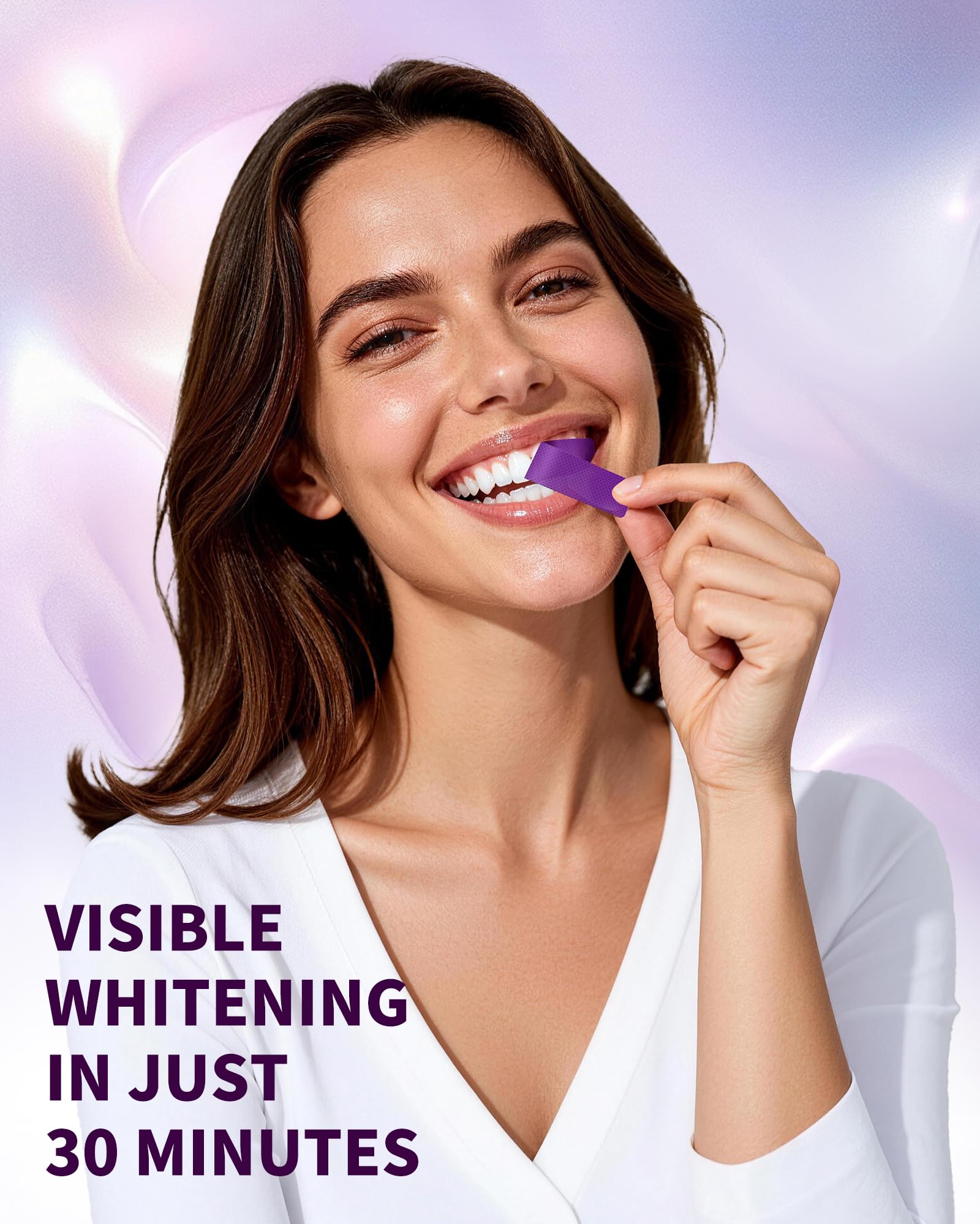 Ktintar Purple Whitening Strips, Color Correcting Purple Teeth Whitening Strips for Sensitive Teeth, Removes Yellow Stains, Enamel Safe, 30 Min Treatment, 14 Treatments, 28 Strips