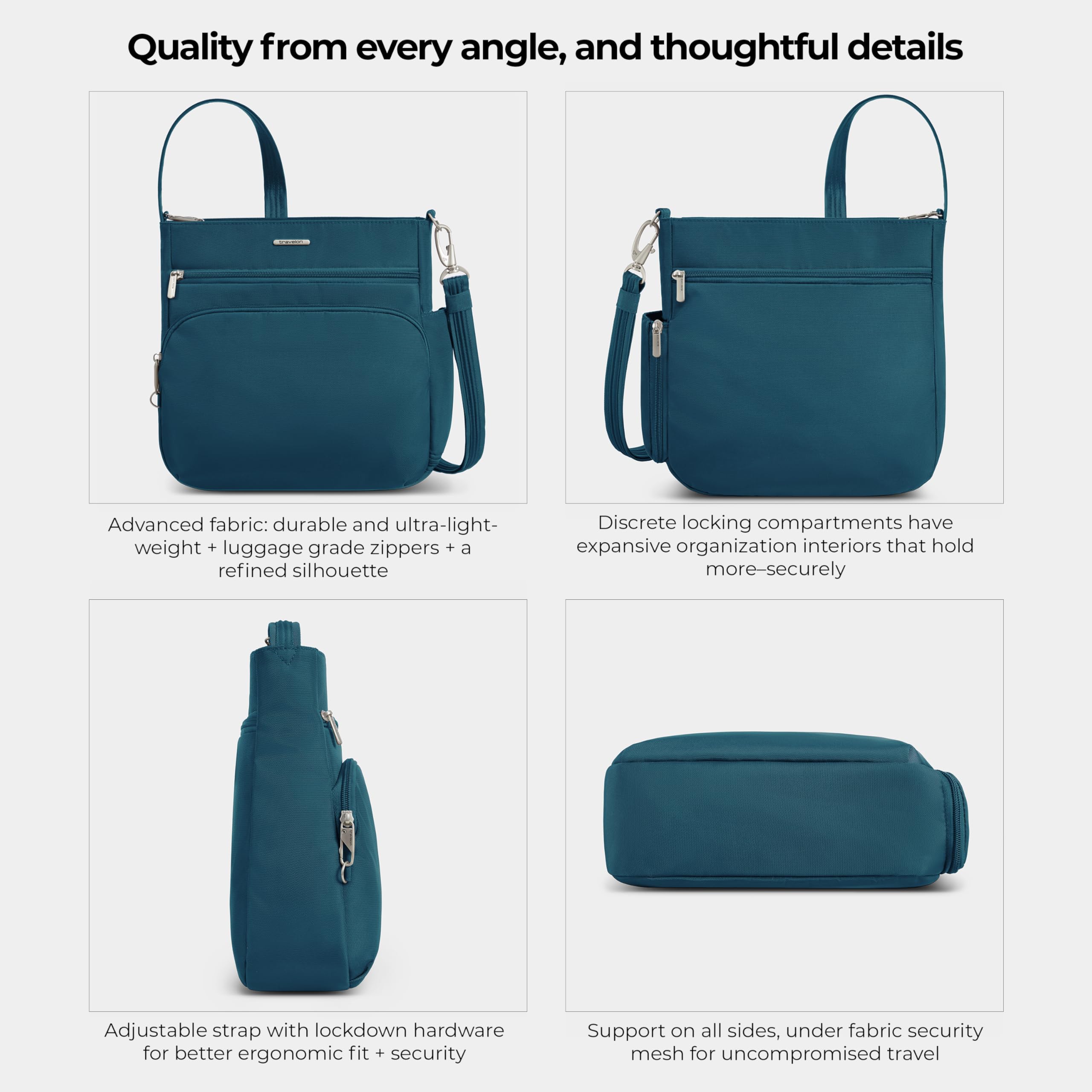 Travelon Anti-Theft Classic North/South Crossbody Bag