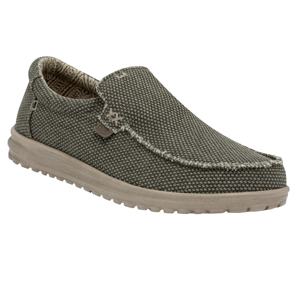 HEYDUDE Men's Mikka Braided Army Size 8| Loafers | Men's Slip On Shoes | Comfortable & Light-Weight