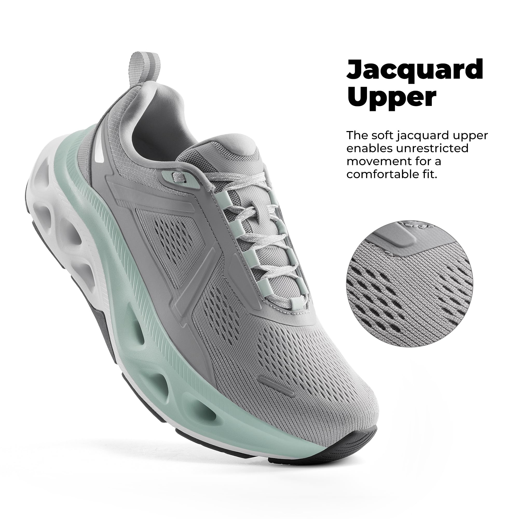 NORTIV 8 Men's Comfortable Walking Shoes MovePropel Athletic Breathable Gym Workout Tennis Jogging Cross Training Non Slip Fashion Running Sneakers,Size 10.5,Grey,SNWS247M