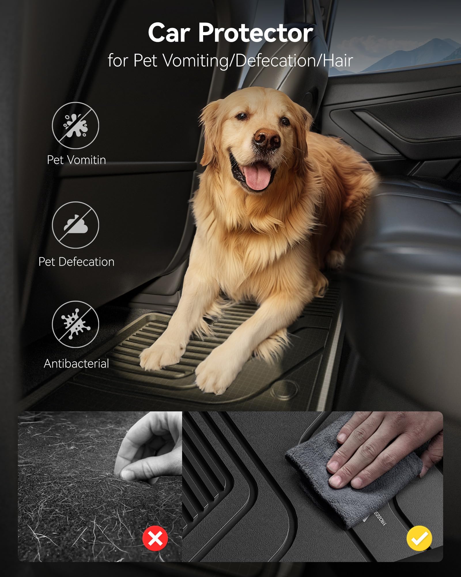 3W Floor Mat for Toyota Sienna 2021-2026 (Only for 7 Seat), TPE All Weather Custom Fit Floor Liner for Toyota Sienna 2nd and 3rd Row Car Liners(Not Fit 2025 2026 Platinum Edition)