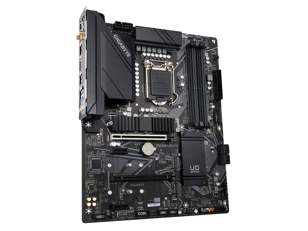 GIGABYTE Z590 UD AC (LGA 1200/ Intel Z590/ ATX/ Triple M.2/ PCIe 4.0/ USB 3.2 Gen 2/ Intel Wireless-AC/ 2.5GbE LAN/ Motherboard)
