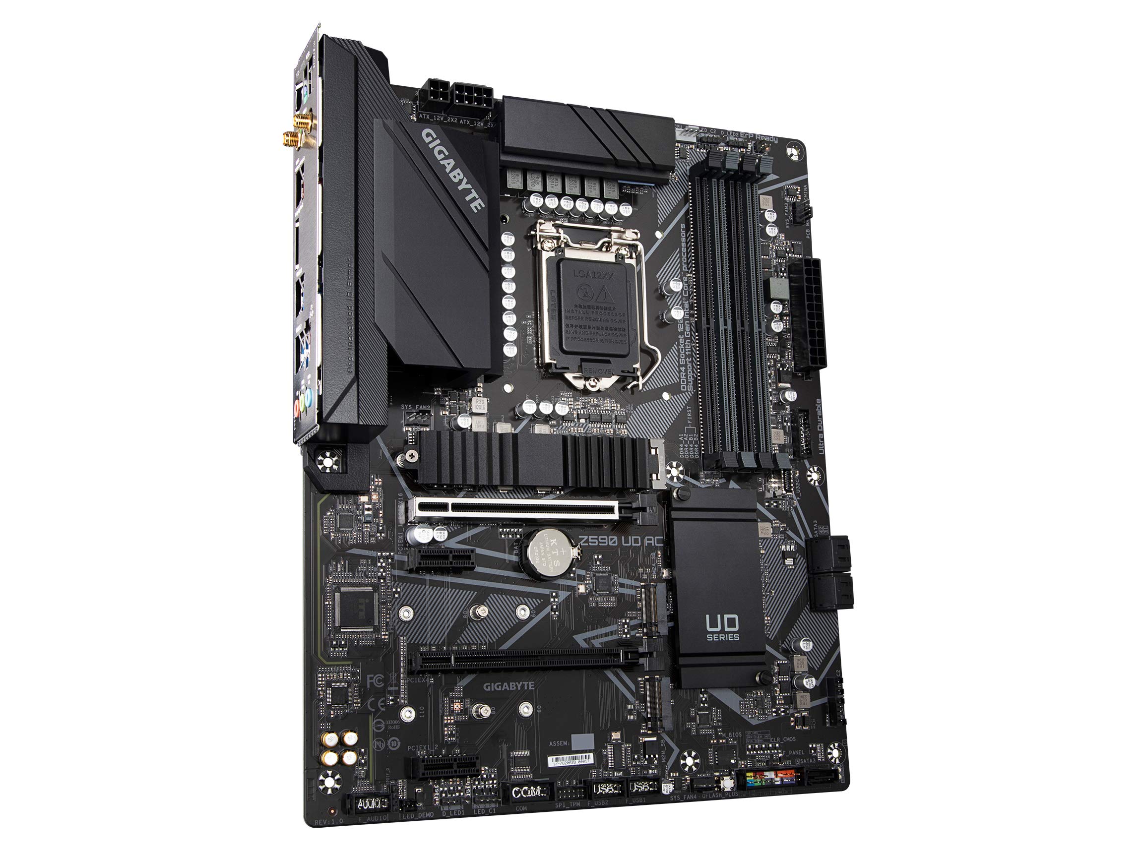GIGABYTE Z590 UD AC (LGA 1200/ Intel Z590/ ATX/ Triple M.2/ PCIe 4.0/ USB 3.2 Gen 2/ Intel Wireless-AC/ 2.5GbE LAN/ Motherboard)
