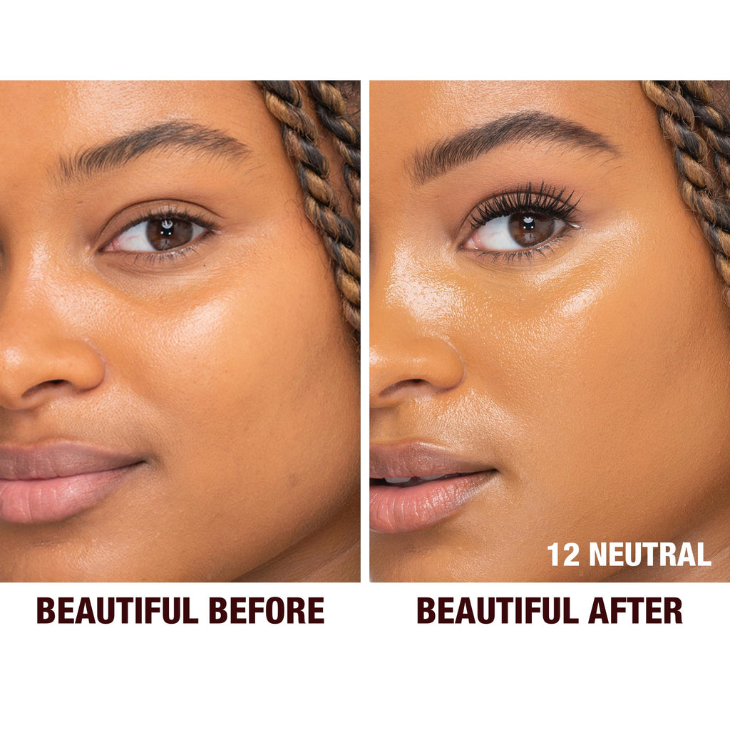 Charlotte Tilbury Beautiful Skin Medium Coverage Hydrating Foundation - Buildable Liquid Makeup for Instant Glow, Plumping Hydration & Lasting Skincare Benefits - 13 Warm