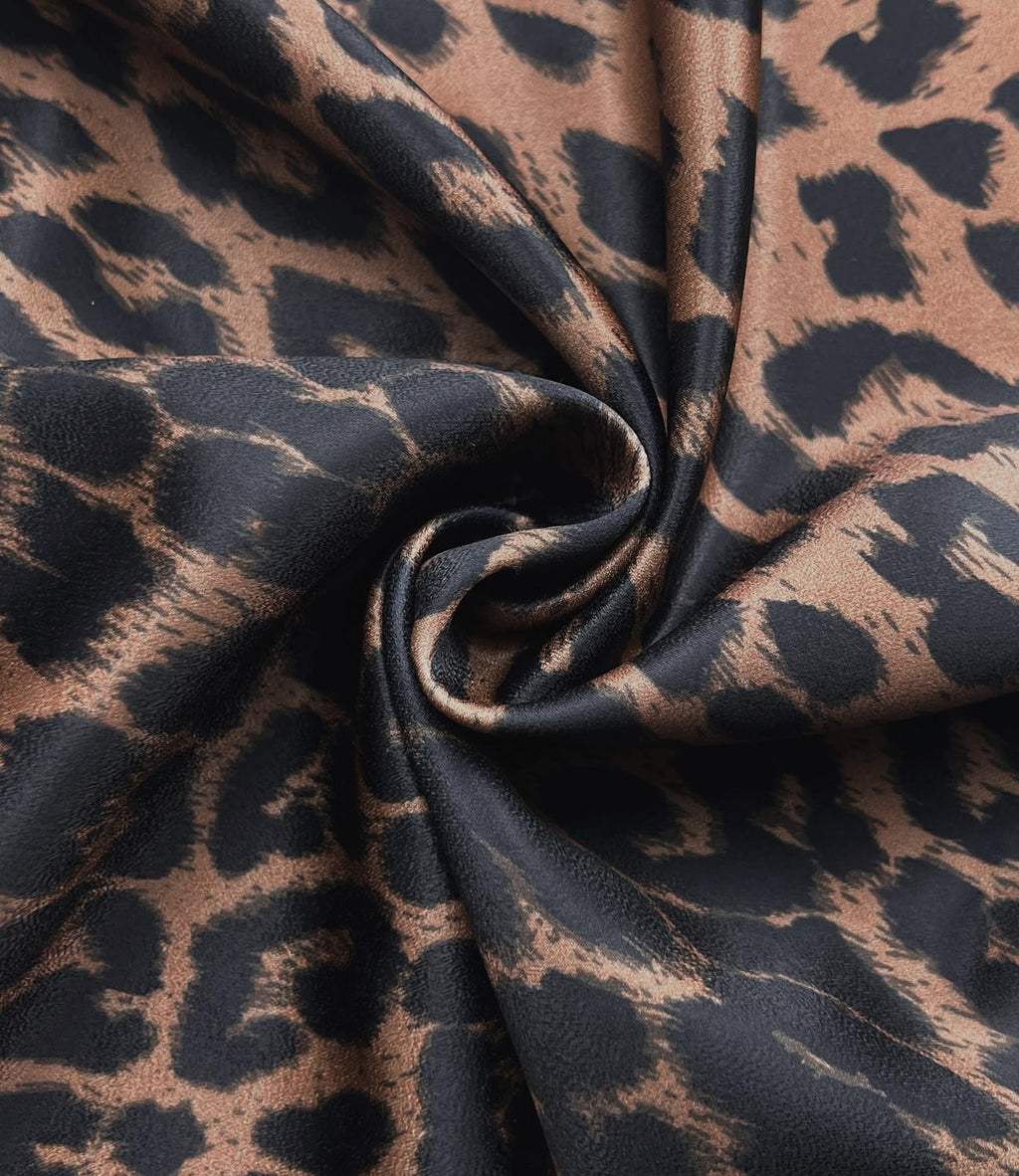 Women's Satin Mini Skirt Leopard Print High Waist Elastic Y2k Cute Silk Short Skirts for Women