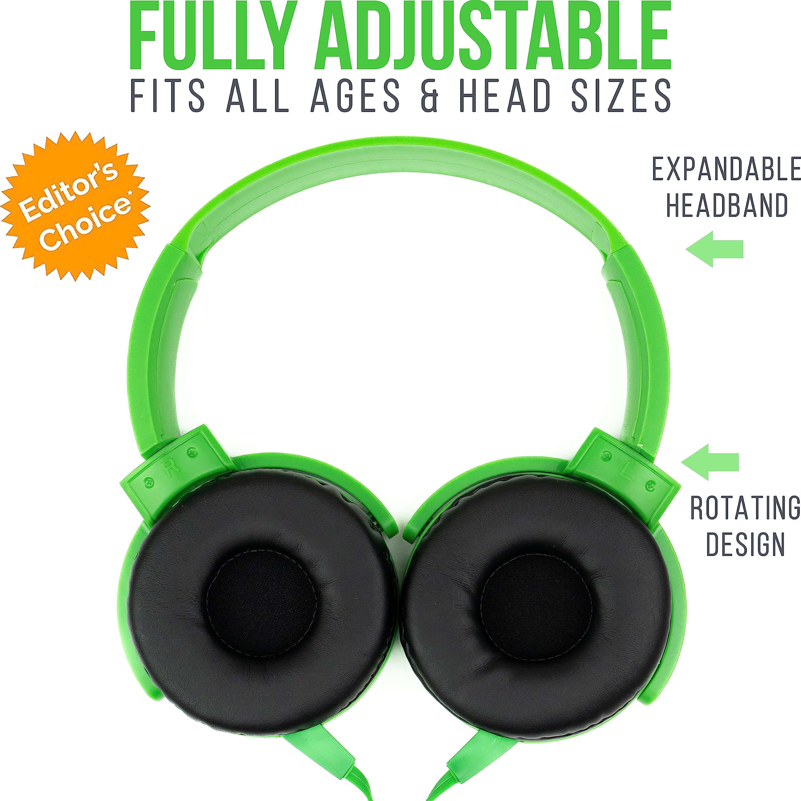 Barks Classroom Headphones (10 Pack, Mixed Colors) - On-Ear Premium Student Bulk Headphones: Perfect for Kids K-12, Schools & Class Sets (Colorful, Durable, Noise Reducing, Comfortable, Easy-to-Clean)