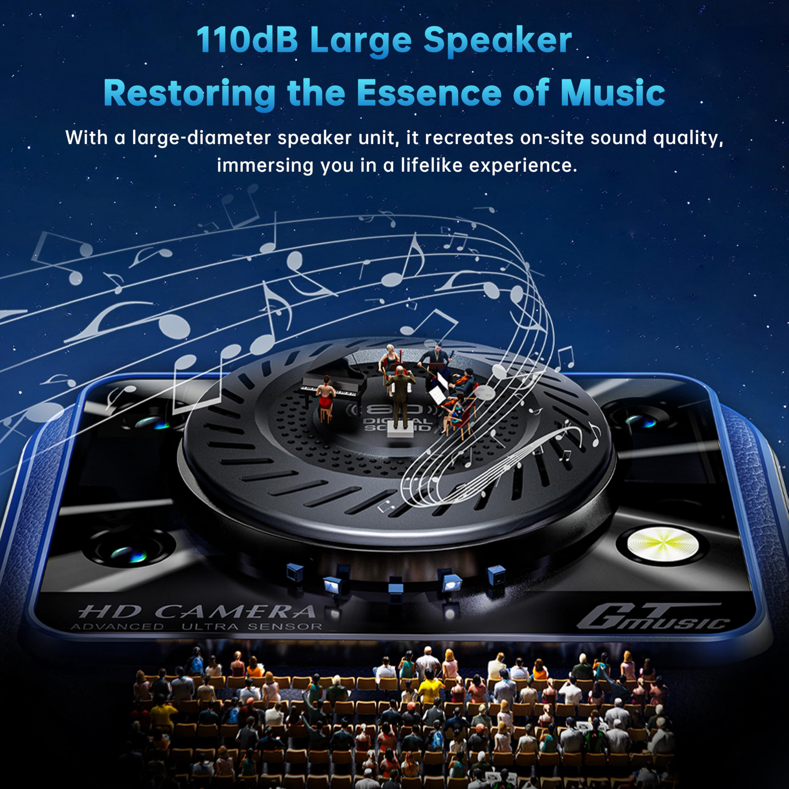 OUKITEL C60 Unlocked Android Phones - Android 15 10000 mAh Battery 16GB +128GB/1TB TF 110dB Speaker Cell Phone, 6.88”HD+ Display 13MP Camera Smartphone, 120LM Flashlight/Fingerprint/4G Dual SIM/OTG
