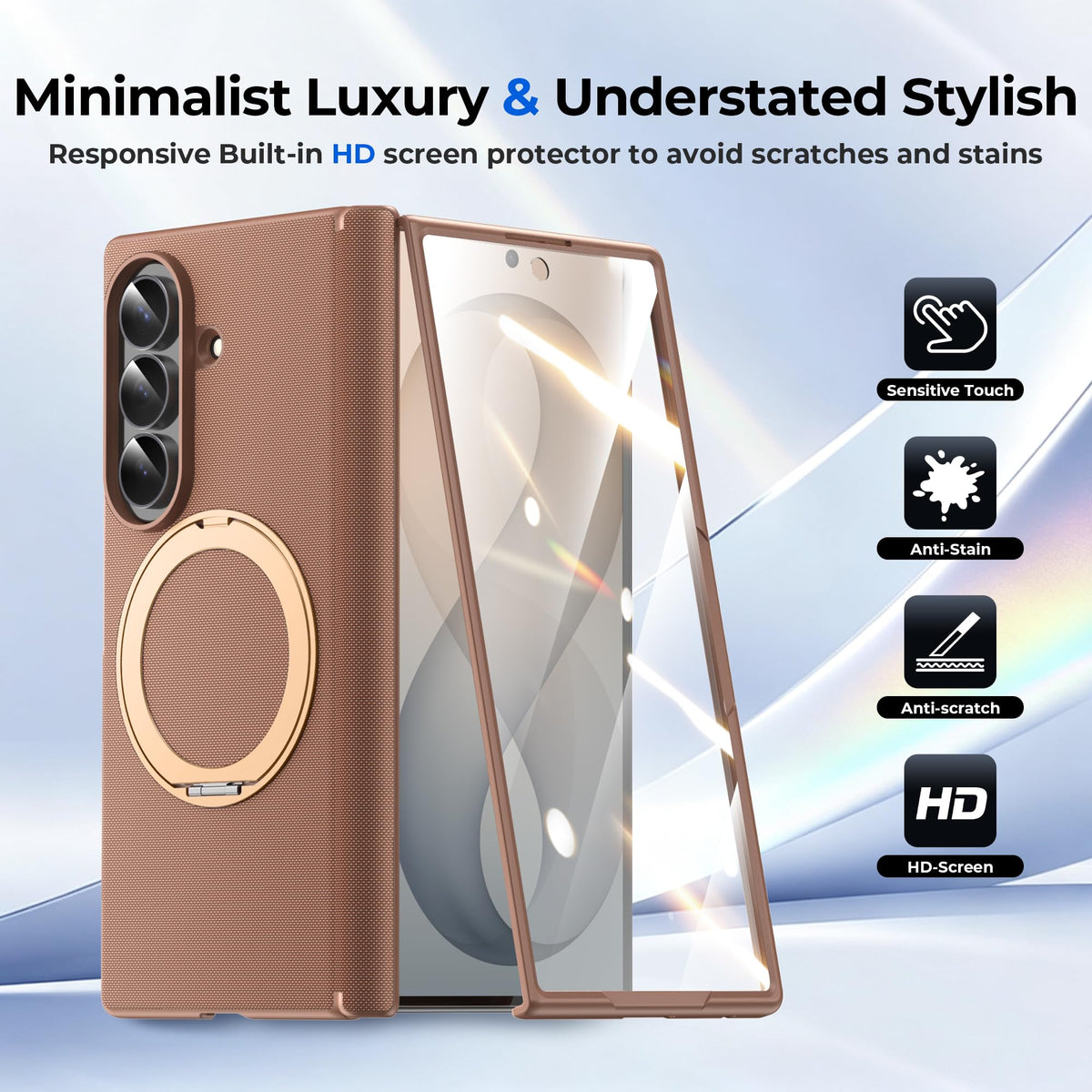For Samsung Galaxy Z Fold 8 Ultra Case Slim Tech Woven Texture with Stand