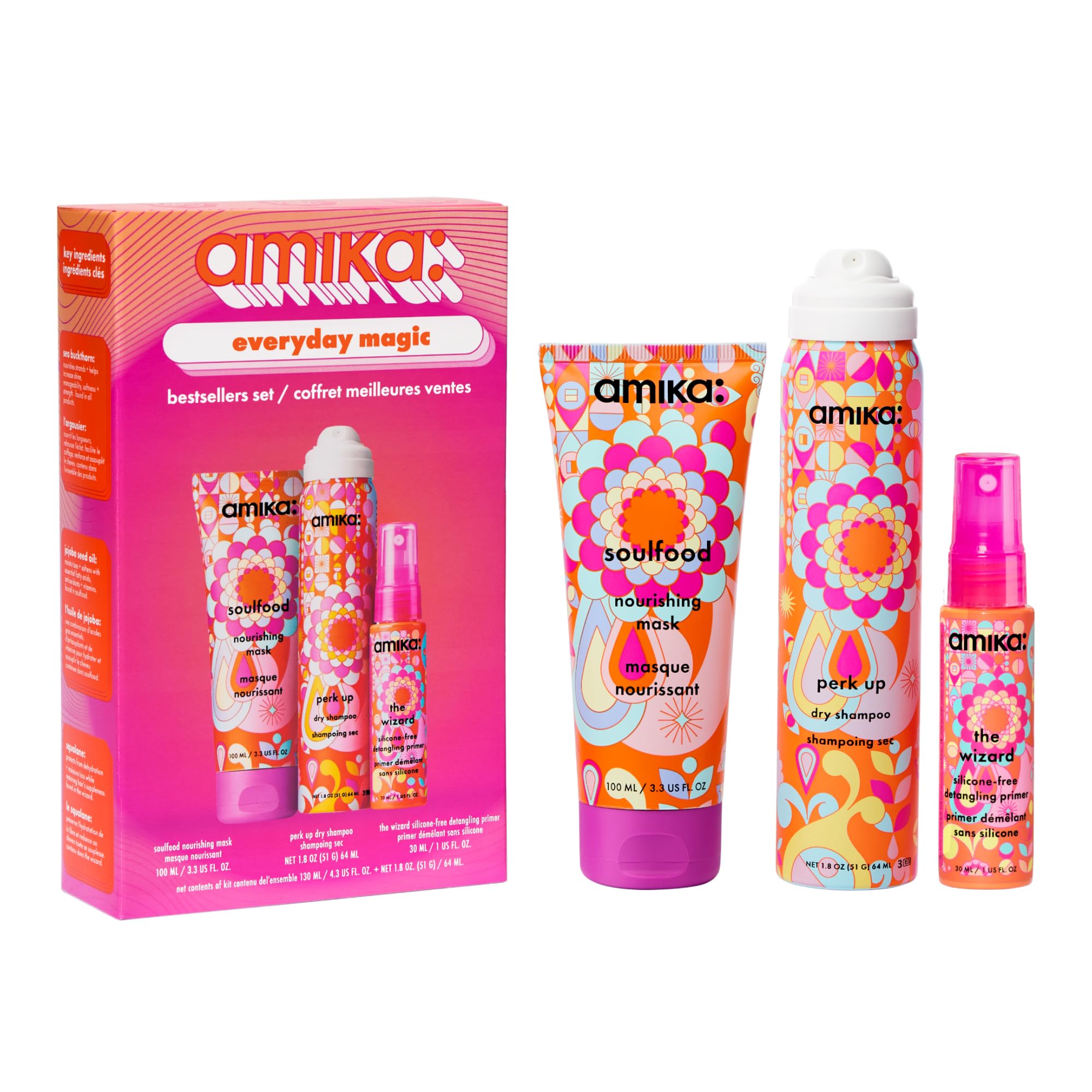 amika everyday magic bestsellers set | gift set for all hair types, TSA travel-size approved