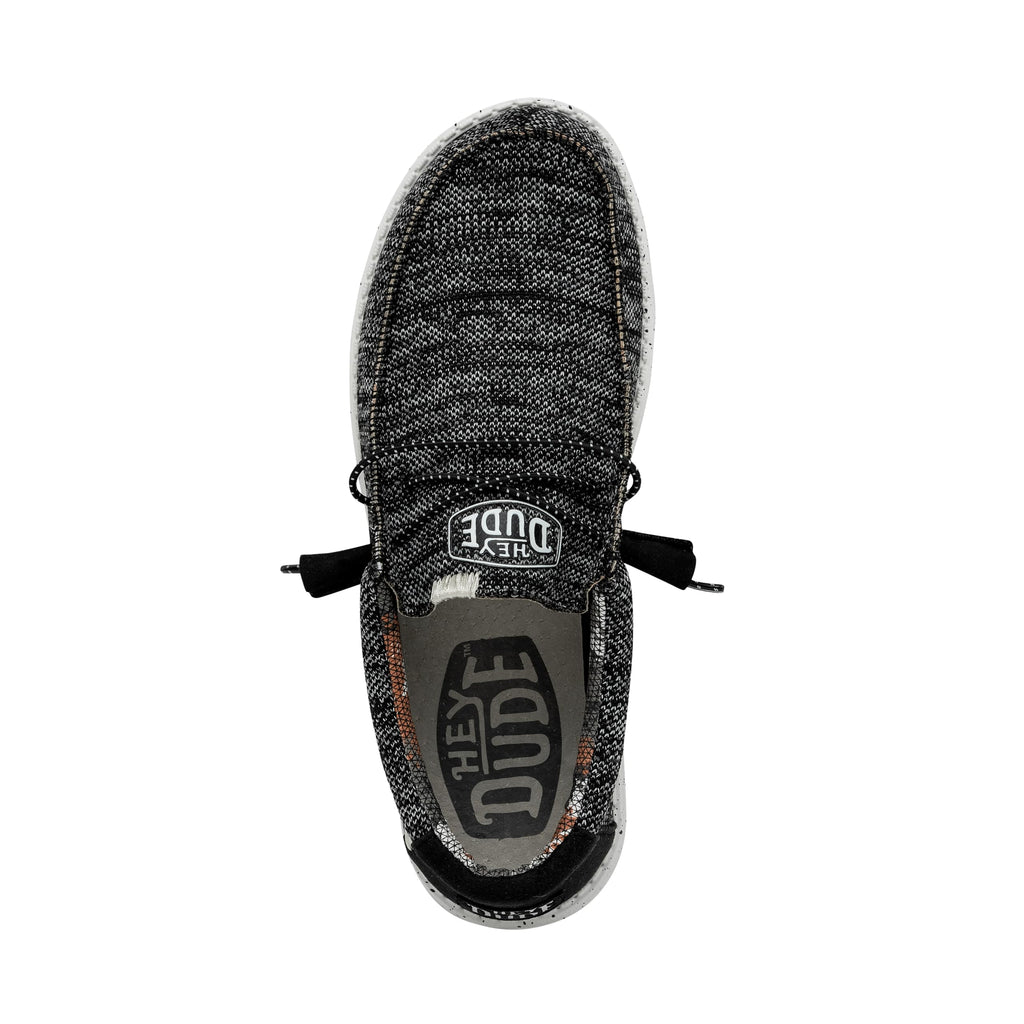 HEYDUDE Men's Wally Sox Black White Size 13 | Men's Loafers | Men's Slip On Shoes | Comfortable & Light-Weight