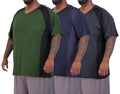 Real Essentials 3 Pack: Men's Big & Tall Short Sleeve V-Neck Athletic T-Shirt Dry-Fit Workout Shirts Moisture Wicking (3X-5X)- Set 4, 4XLT
