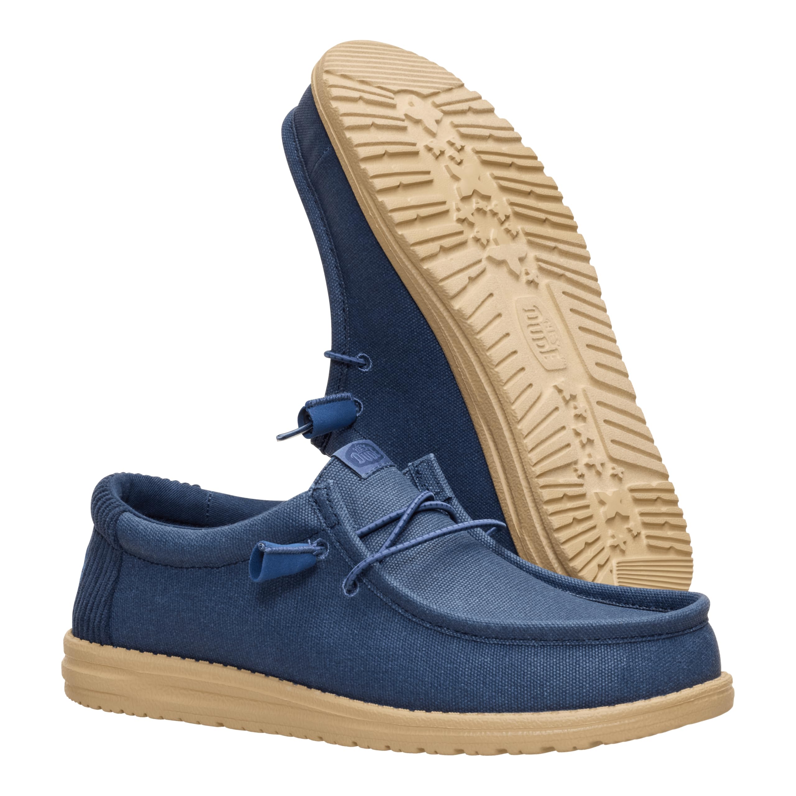 HEYDUDE Wally Waxed Casual Navy Size 11, Men’s Shoes, Slip-on Loafers, Comfortable & Light-Weight