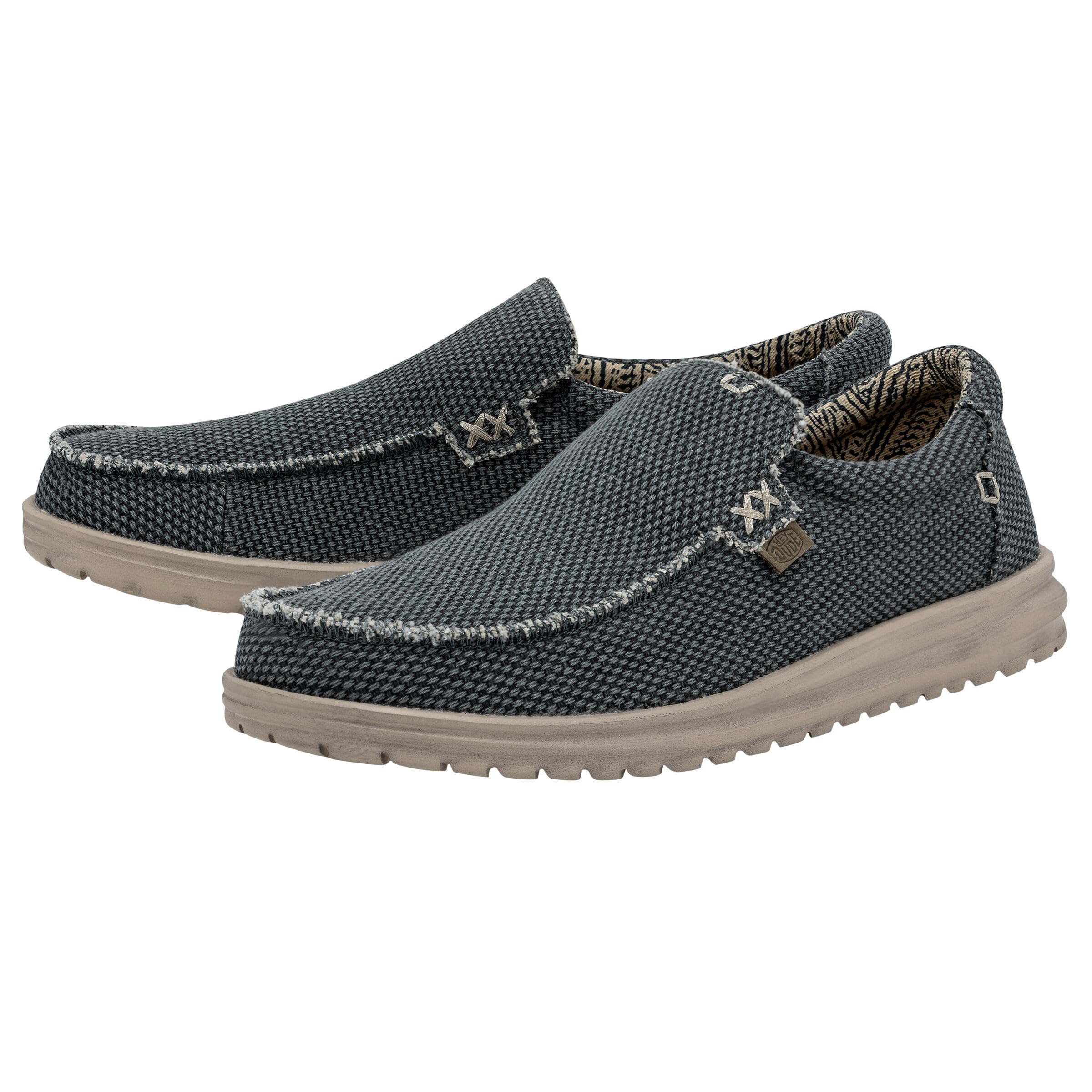 HEYDUDE Men's Mikka Braided Deep Blue Size 11| Loafers | Men's Slip On Shoes | Comfortable & Light-Weight