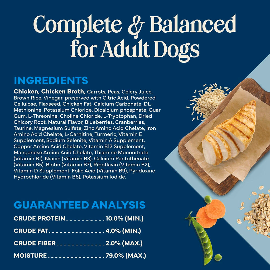 Blue Buffalo Love Made Fresh Natural Adult Dog Food, Refrigerated, Chunky Chicken Stew with Carrots and Peas, Fresh Dog Food, Ready-to-Serve, 1-lb Tub