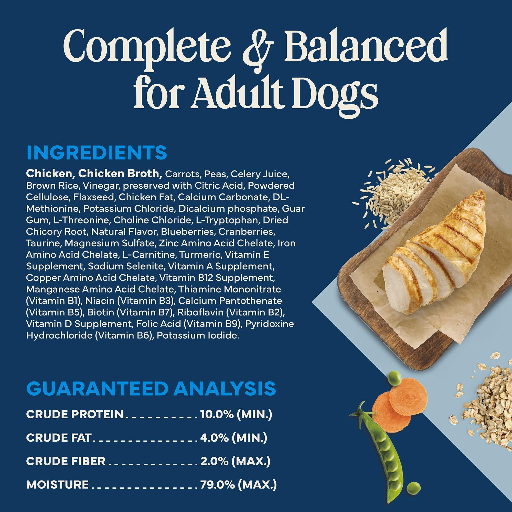 Blue Buffalo Love Made Fresh Natural Adult Dog Food, Refrigerated, Chunky Chicken Stew with Carrots and Peas, Fresh Dog Food, Ready-to-Serve, 1-lb Tub