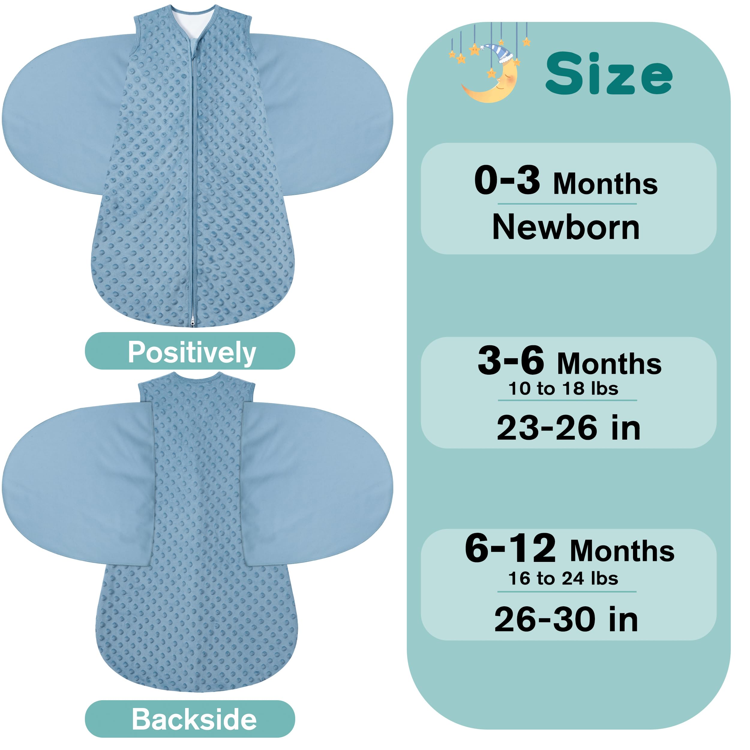 Fleece Newborn Sleep Sack Baby Swaddle,3-Way Adjustable Wearable Blanket,2 Pack Fleece Swaddling Sleeping Bag TOG 2.0， (Brown & Dark Green, 6-12 Months)