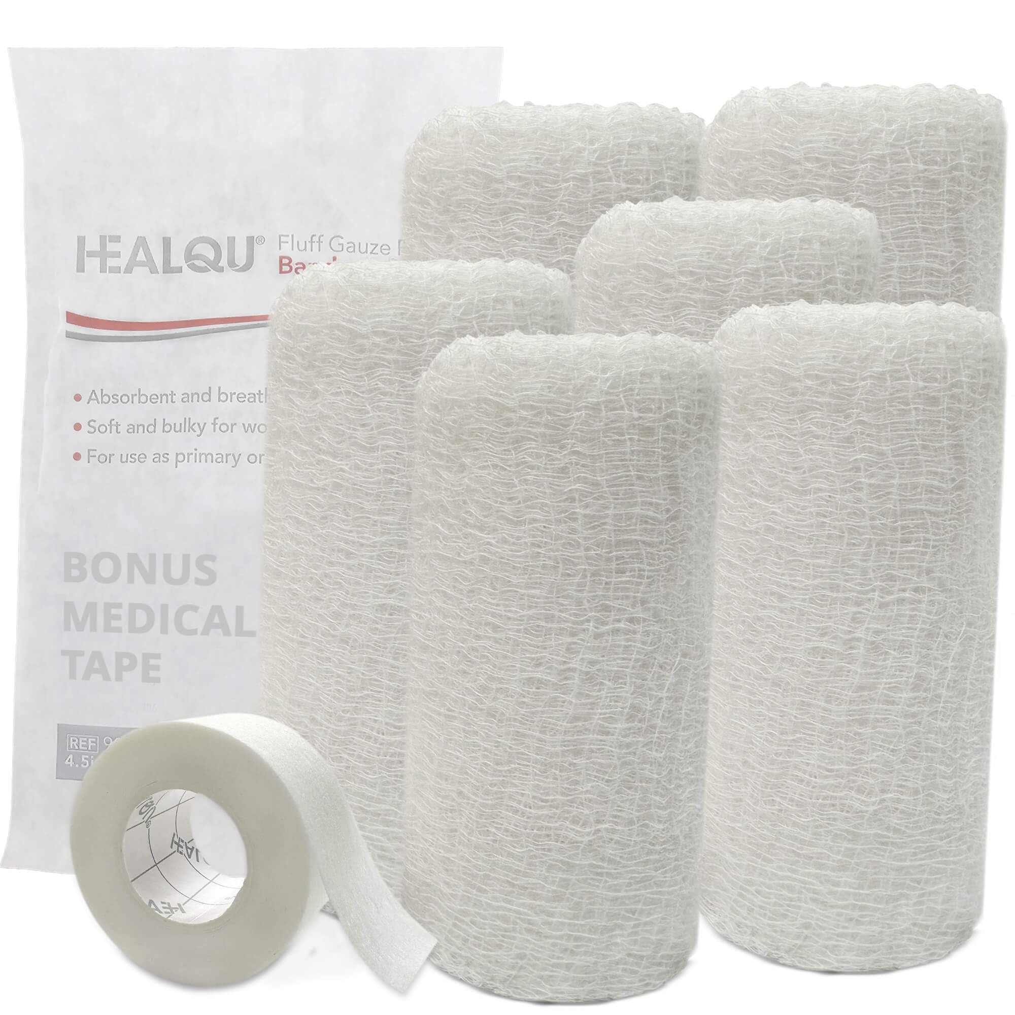 Kerlix Gauze Bandage Rolls - 4 1/2 in x 4.1 Yds, 6 Ply - 6 Single Sterile Pocuhes- Extra Absorbency - Latex Free, Hospital Grade Cotton Fluff Bandage Wrap Krinkle Style - for Wound Care & First Aid
