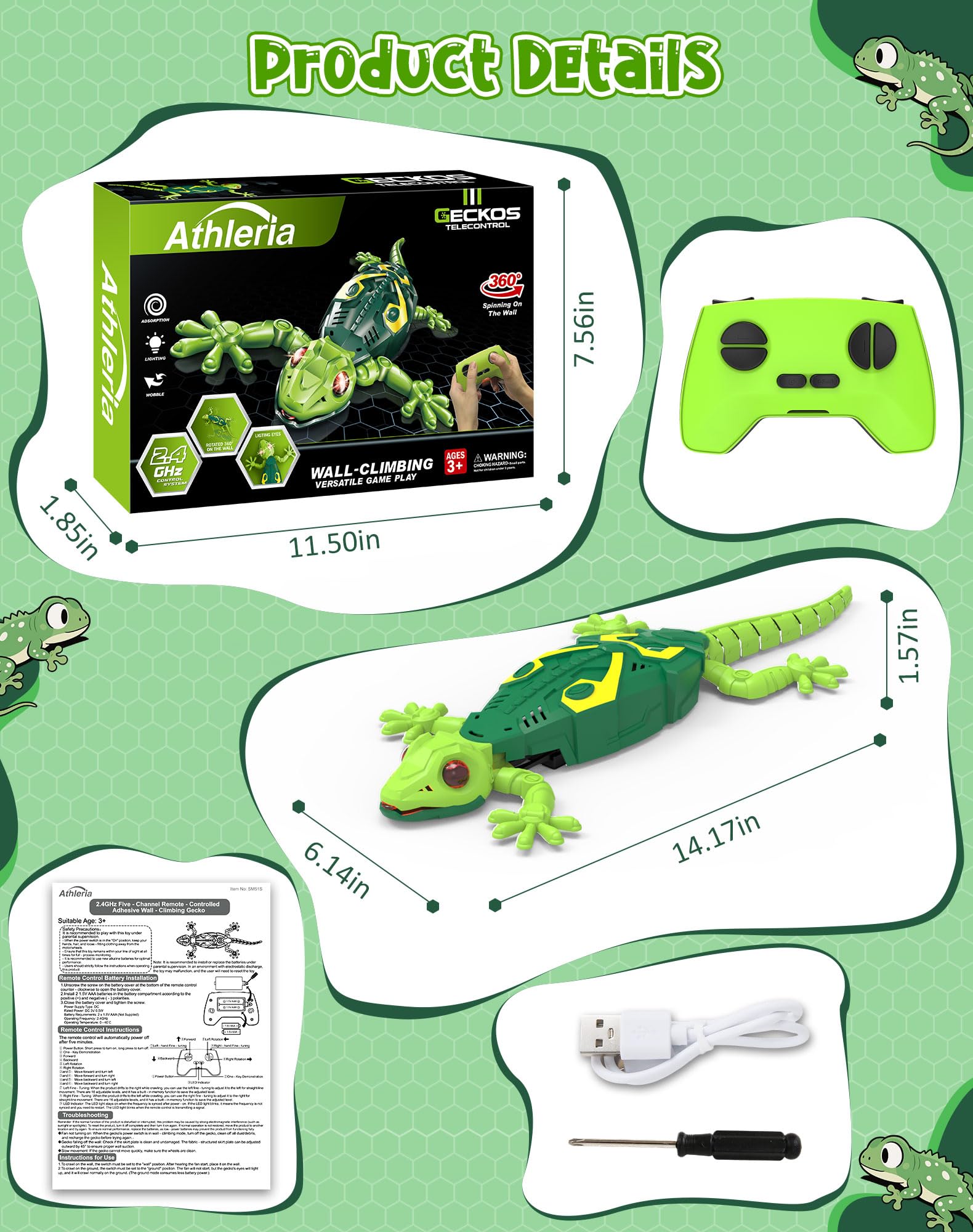 Wall Climbing Lizard,Wall Crawler Robot Gecko Remote Control,Floor Ceiling Crawling Electric Lizard Rc Car Toy,Cool Kids Toys,Christmas Birthday Gifts for 3 4 5 6 7 8 9 10+ Year Old Boys Girls Teens
