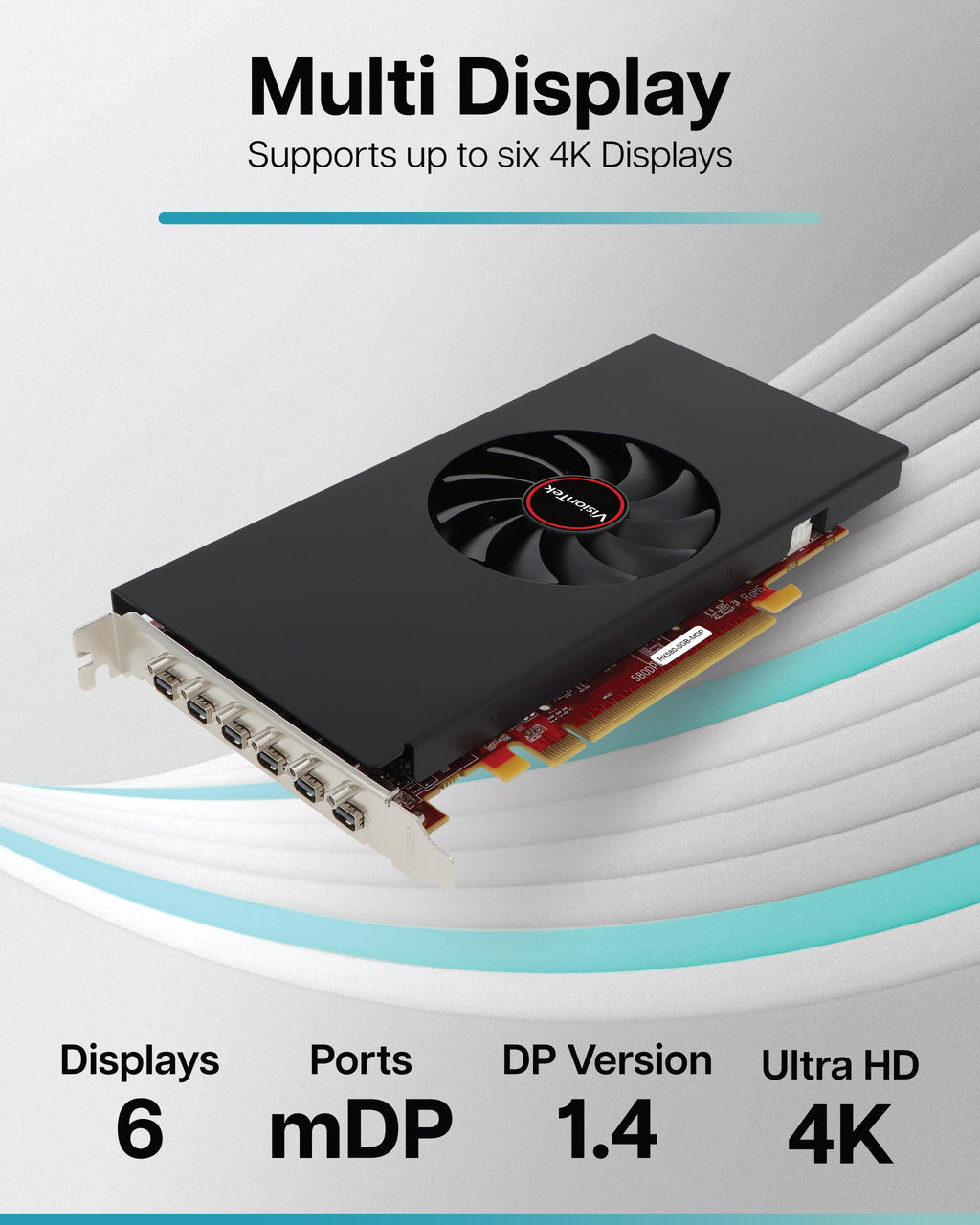 VisionTek AMD Radeon RX 580 8GB GDDR5 Single Slot Video Graphics Card for PC 256-Bit DirectX 12, 75W Bus Power, PCI Express X16 3.0, 6 mini DisplayPort