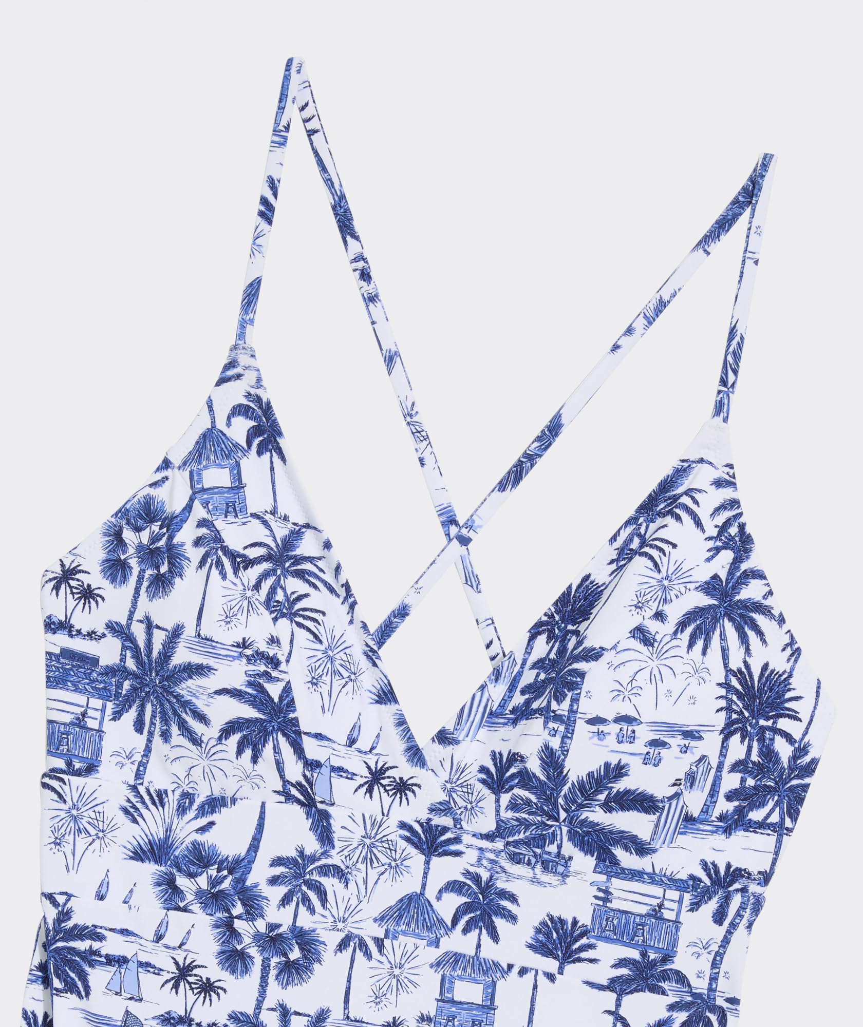 vineyard vines Sconset One-Piece, Beach Navy Print, XS