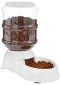 Amazon Basics Gravity Pet Food Feeder for Dogs and Cats, Easy to Clean, Easy to Fill, Removable Lid, 6-Pound Capacity, Small, Gray