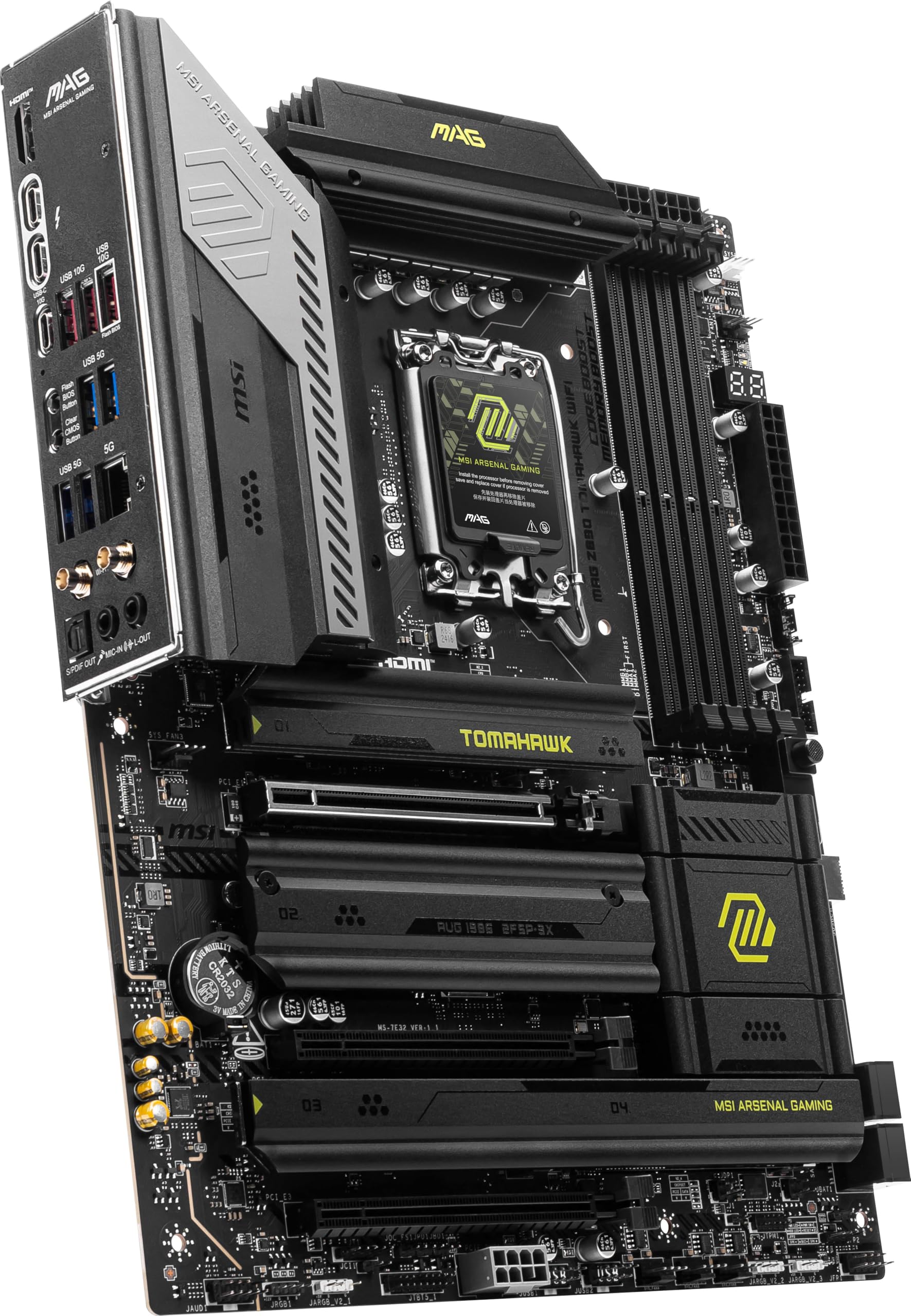 MSI MAG Z890 Tomahawk WiFi Gaming Motherboard (LGA 1851, Intel Z890 Chipset, DDR5, PCIe 5.0, Wi-Fi 7, Bluetooth 5.4, USB Type-C, ATX) (Renewed)