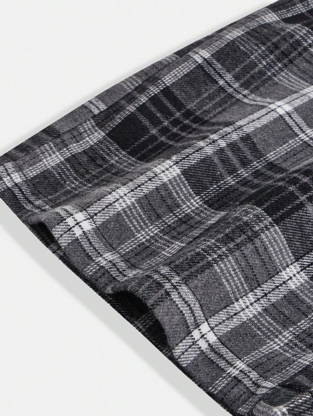 WDIRARA Girl's Plaid Elastic Waist Pants Wide Leg Long Baggy Pants with Pockets Dark Grey 9Y