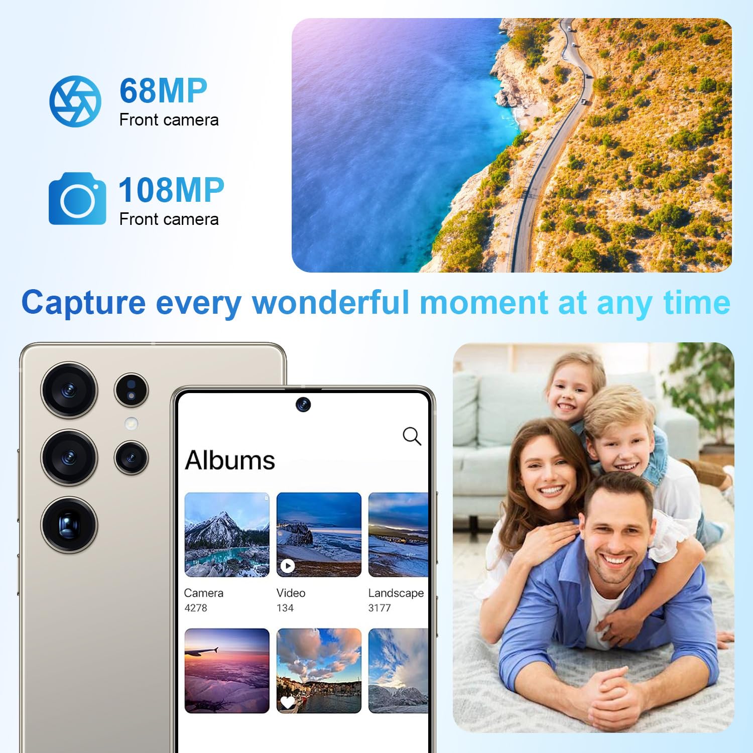Fadnou I25 Ultra Unlocked Cell Phone, Built in Pen, Smartphone Battery 7000mAh, 6.99" HD Screen Unlocked Phones, 16+512GB 5G The Phone Android 14, Face ID/Fingerprint Lock/GPS (Gray)