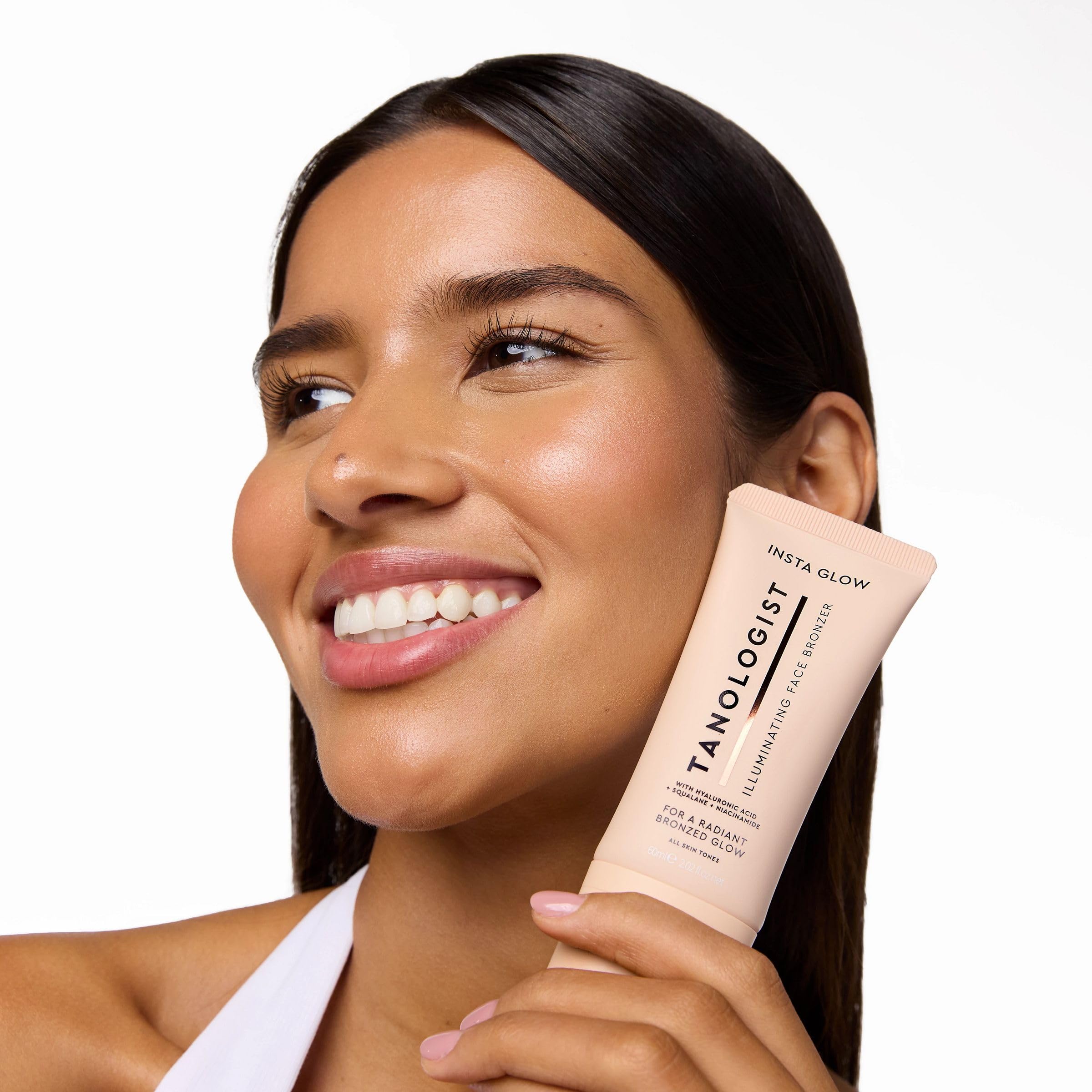 Tanologist Insta Glow Face Bronzer, Illuminating Cream Bronzer For Instant Radiant Glow, Lightweight, Blendable Formula For All Skin Tones, Vegan, 2.02 fl. oz/60 ml Tube
