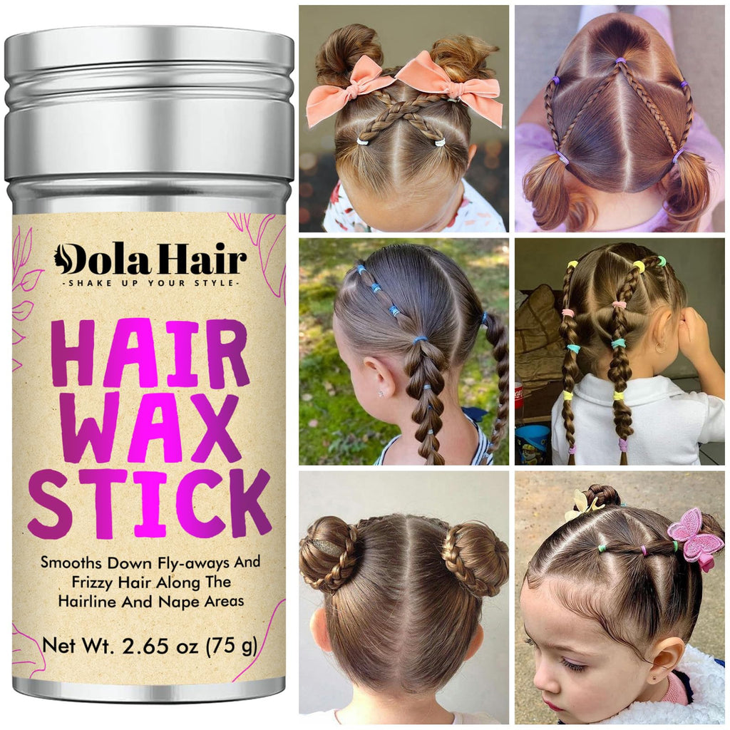 Dolahair Hair Wax Stick - Flyaway Control and Styling Pomade for Kids, Women, and Men - Slick Back Hair Bun Maker and Hair Accessorie for Teen Girls (1 Pack of Wax)