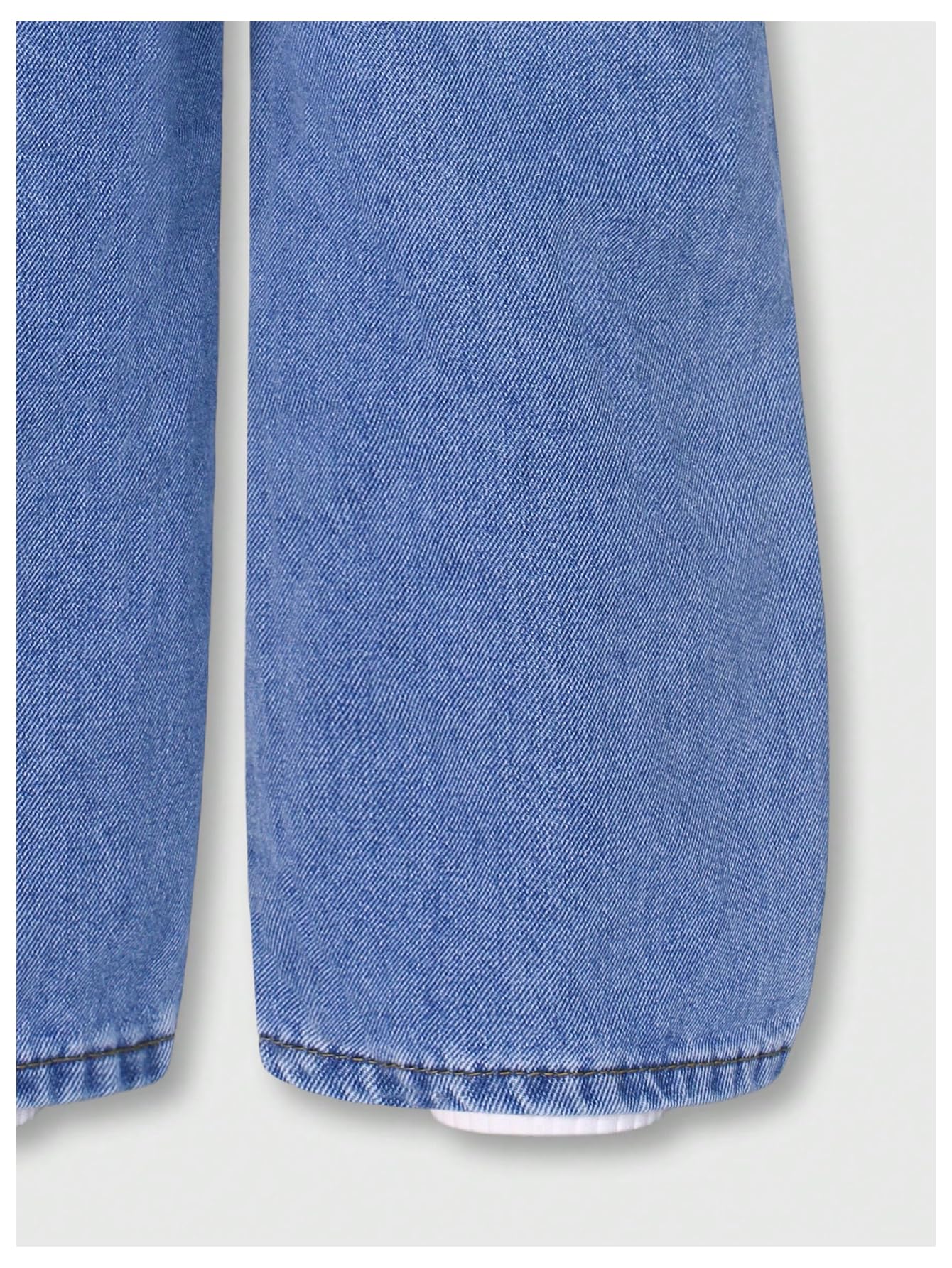 WDIRARA Toddler Girl's Bow Wide Leg Jeans Elastic High Waisted Denim Pants Medium Wash 4Y